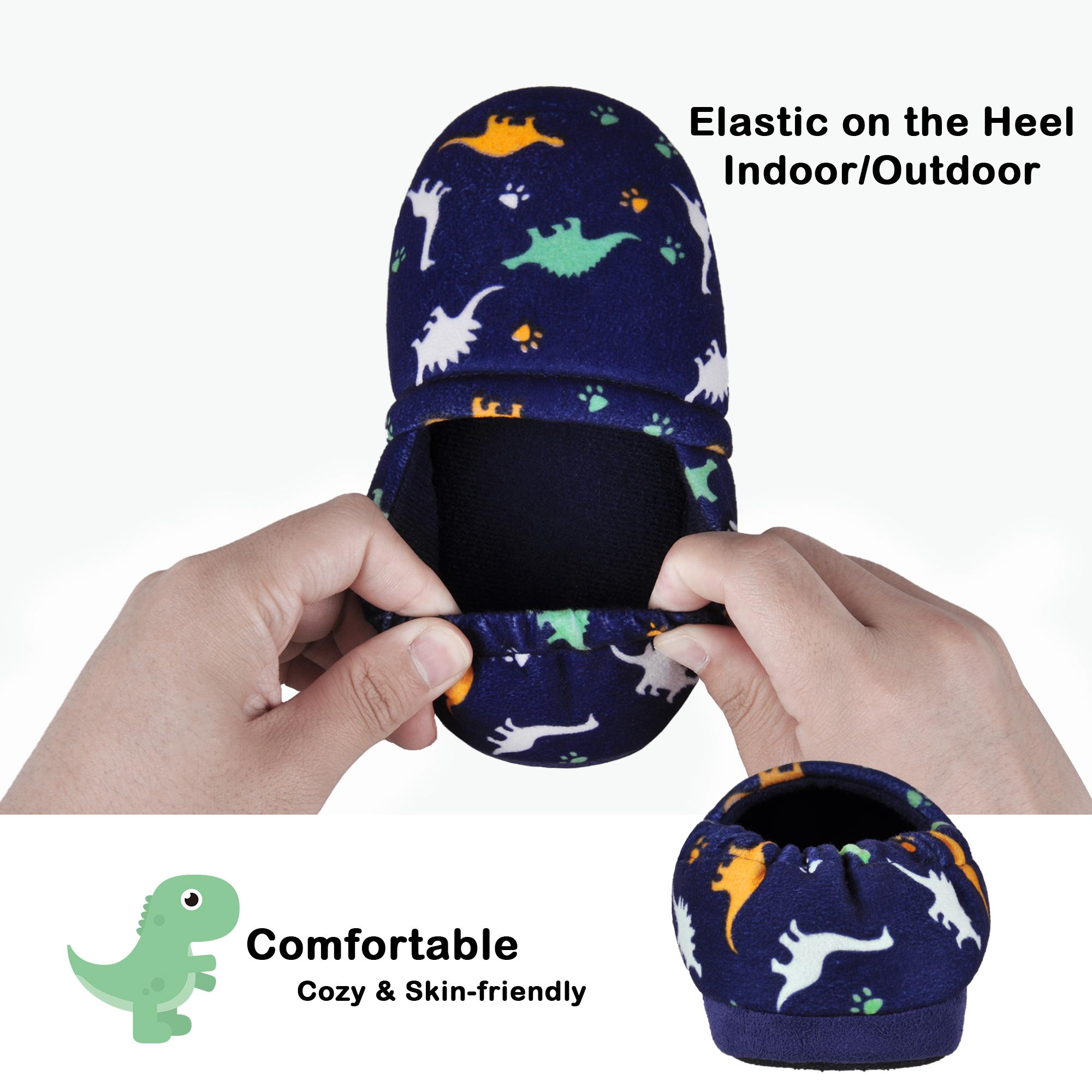 HOMEHOT Boys Dinosaur Memory Foam Slippers photo 3