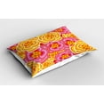 thumbnail image 2 of Ambesonne Floral Pillow Sham 2 Pack, Funky Vibrant Flowers, 30"x20", Yellow Pink Orange, 2 of 3
