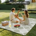 thumbnail image 4 of Sage Green Geometric Outdoor Rug for Patio/Deck/Porch, Non-Slip Large Area Rug 4 x 6 Ft, Moroccan Chic Abstract Plaid Art Indoor Outdoor Rugs Washable Area Rugs, Reversible Camping Rug Carpet Runner, 4 of 8