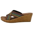 thumbnail image 6 of Skechers Beverlee-Delighted Wedge Sandals for Women, Boho Chic Style Cross Strap Slide, 6 of 7