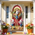 thumbnail image 6 of Easter Door Cover Decoration 70.86x35.43inch,Polyester Cute Bunny Eggs Floral Spring Door Banner Happy Easter Welcome Door Sign Photo Backdrop for Porch Garden Seasonal Party Supplies, 6 of 9