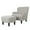 Warm Stone Gray/Matte Black, variant on GDF Studio Gerald Contemporary Boucle Upholstered Club Chair and Ottoman Set, Almond and Matte Black