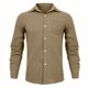 thumbnail image 4 of Designer Spring Summer Men's Casual Cotton Linen Solid Color Long Sleeve Shirts Loose Shirts 3XL, 4 of 4