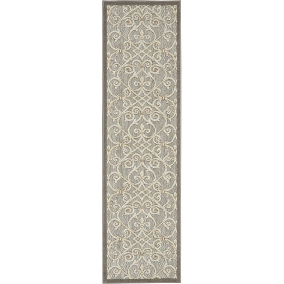 2â€™ x 10â€™ Natural and Gray Indoor Outdoor Runner Rug