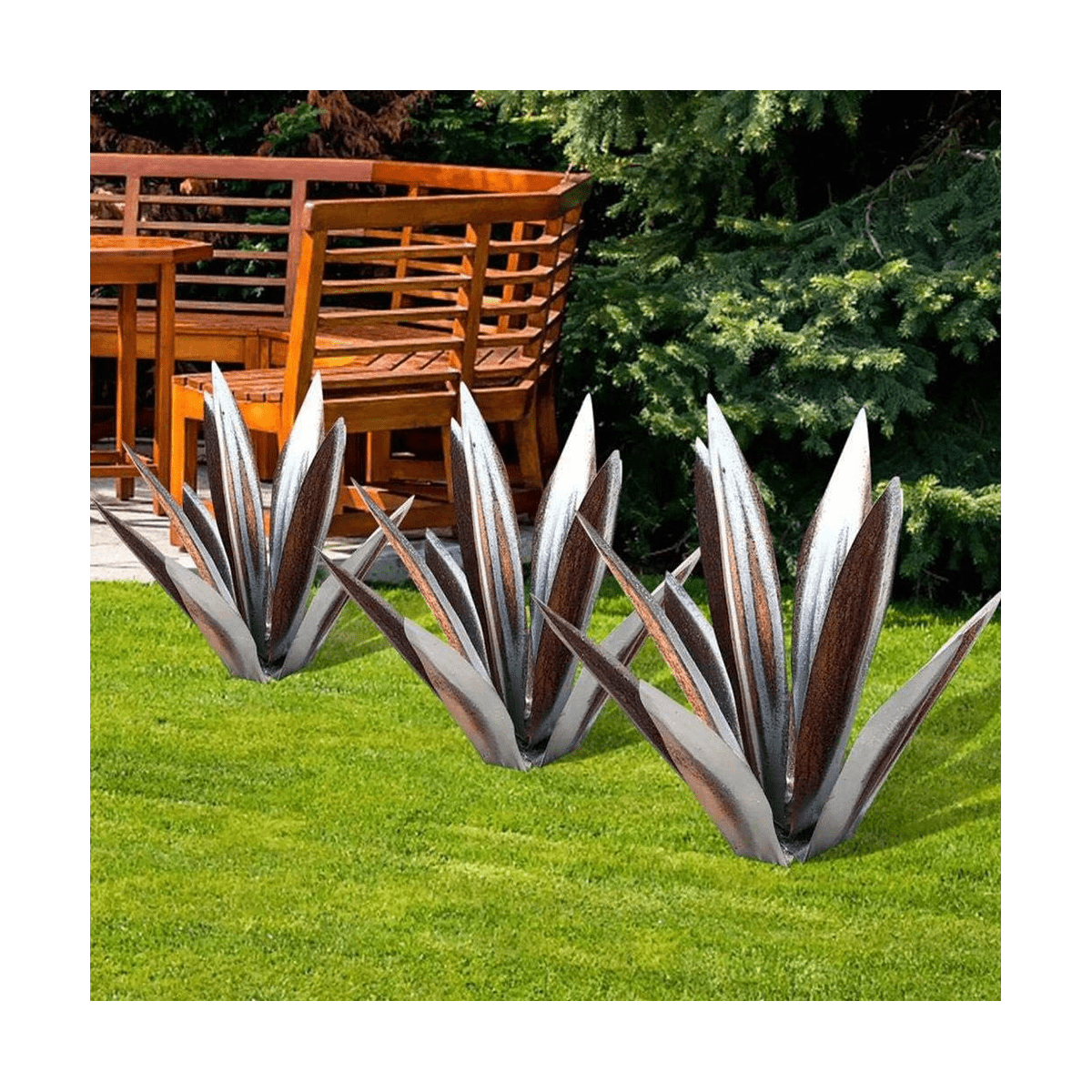 Rustic Sculpture, DIY Metal Agave Plant,Rustic Hand Painted Metal Agave,Garden Yard Art Decoration 65CM