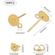 thumbnail image 3 of Kit de 100 postes para pendientes de acero inoxidable de 6 mm con bandeja dorada, planos y redondos, con aro y tuercas para hacer aretes., 3 of 9