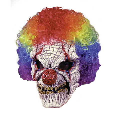 Clown Adult Halloween Mask with Wig