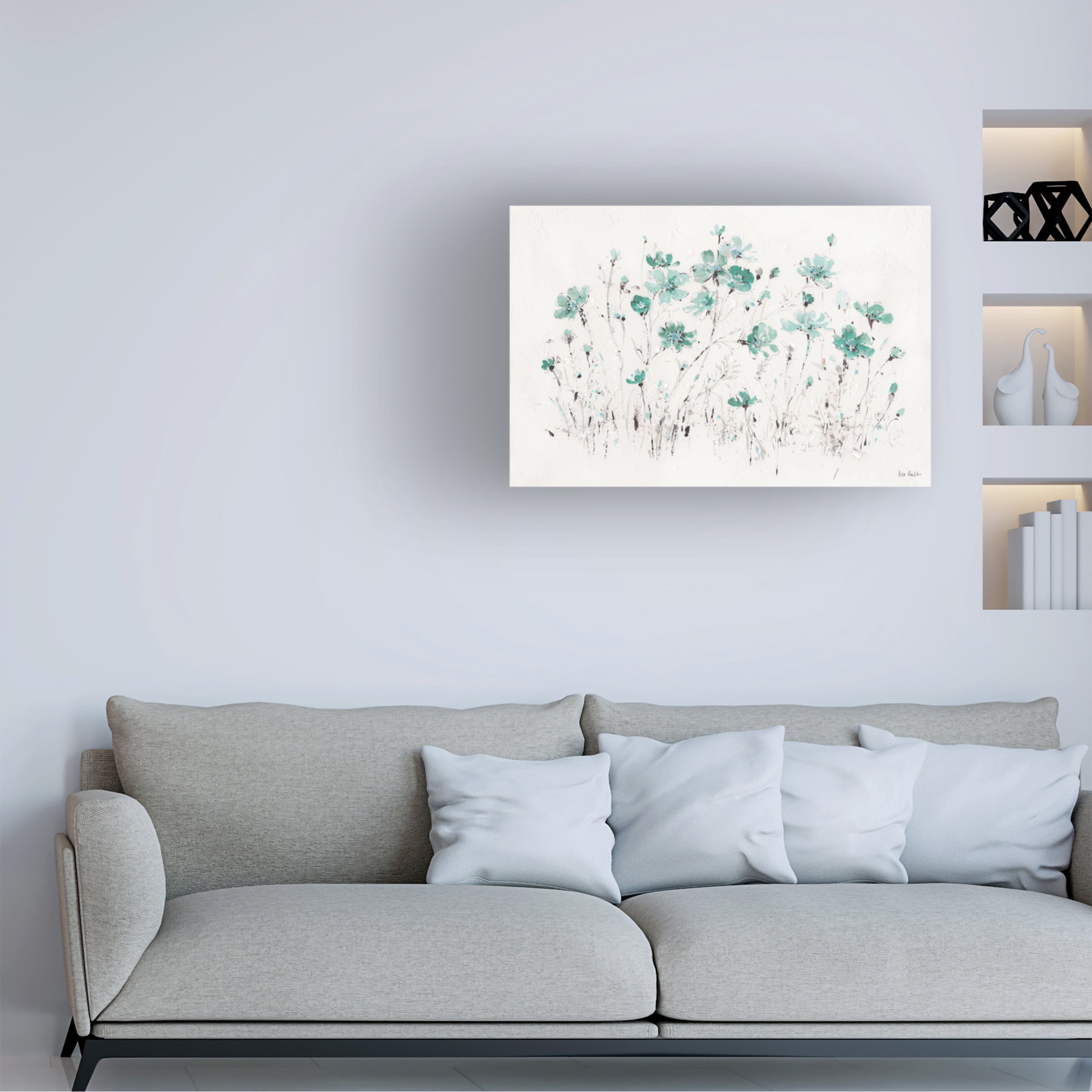 Trademark Fine Art 'Wildflowers I Turquoise' Canvas Art by Lisa Audit