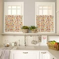 thumbnail image 4 of Fall Thanksgiving Kitchen Curtains and Valances Set, Rod Pocket Curtains Tier Farmhouse Window Curtains 36 Inch Length, Orange Maple Leaves Vintage Rustic 3 Piece Kitchen Curtains Set, 4 of 6
