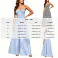 thumbnail image 3 of Snorda Jumpsuits for Women Striped Spaghetti Strap Jumpsuit with V-Neck Casual Loose Breathable Comfy High Waist Wide Leg Long Pants for Women Daily Wear Outing Looks, 3 of 7