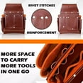 thumbnail image 3 of Leather Tool Belt Bag with Suspenders, Heavy Duty Multi Purpose Tool Belt for Electricians, Carpenters, Construction Workers, Durable & Comfortable, 3 of 5