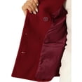 thumbnail image 5 of Unique Bargains Women's Notched Lapel Outerwear Double Breasted Coat M Dark Red, 5 of 6