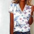 thumbnail image 2 of Birdeem Mode Femmes Été Col en V Manches Courtes T-Shirt Imprimé Décontracté Blouse, 2 of 4