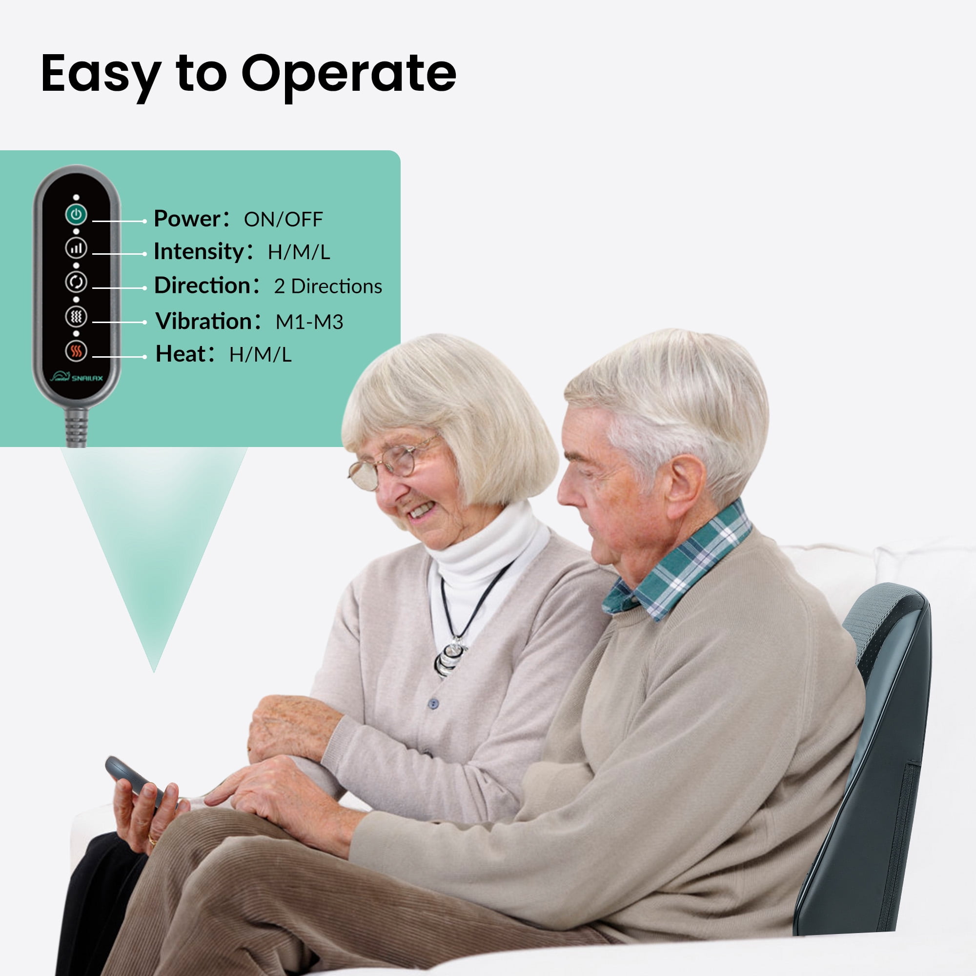 Snailax Shiatsu Back Massager with Heat, Massage Pillow for Neck and Back Pain Relief, Gift