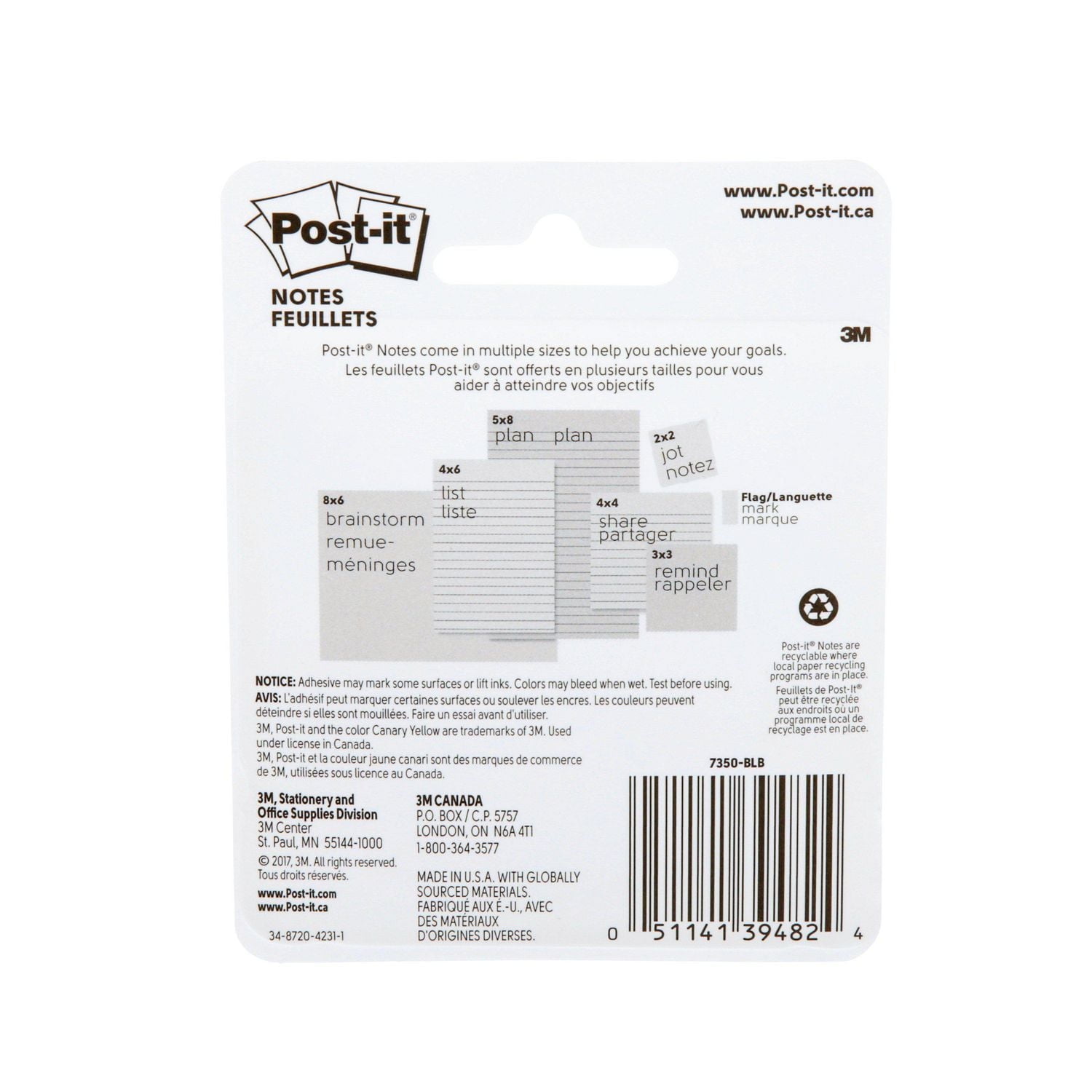 Post-it® Notes, 7350-BLB, thought bubble-shaped, light blue, green, 2.6 in x 2.6 in (66 mm x 66 mm), 2 per pack