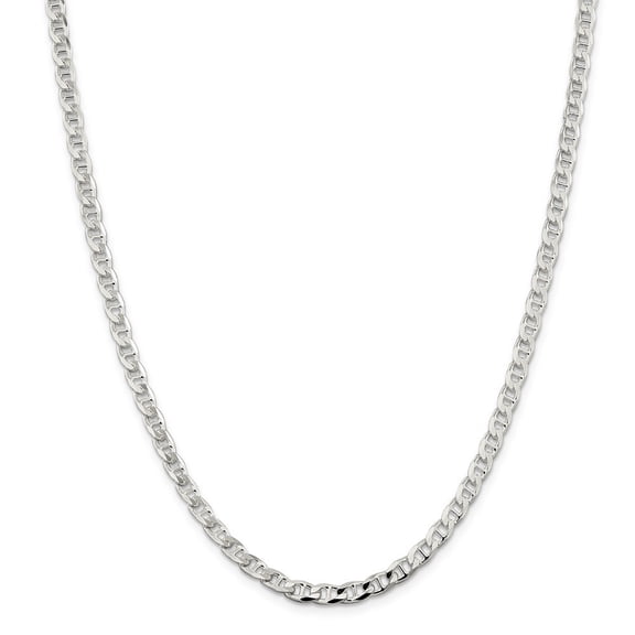 Sterling Silver 4.65mm Flat Anchor Chain Necklace - 17.3 Grams - 22 Inch