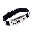 thumbnail image 1 of Visland Bracelet Horoscope pour Hommes en Acier Inoxydable Silicone Bracelet de Poignet Fermoir de Manchette, 1 of 8
