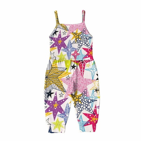 

Jeborah Christmas Toddler Baby Girl Jumpsuits Cartoon Printing Strap Romper Pants With Pockets Clearance Under 5