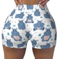 thumbnail image 2 of Goofa Cute Hippos Printed Workout Shorts Women Seamless Scrunch Butt Lifting High Waisted Gym Booty Shorts Elastic Workout Shorts-Medium, 2 of 8