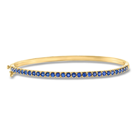 Ross-Simons 2.00 ct. t.w. Sapphire Bangle Bracelet in 18kt Gold Over Sterling, Women's, Adult
