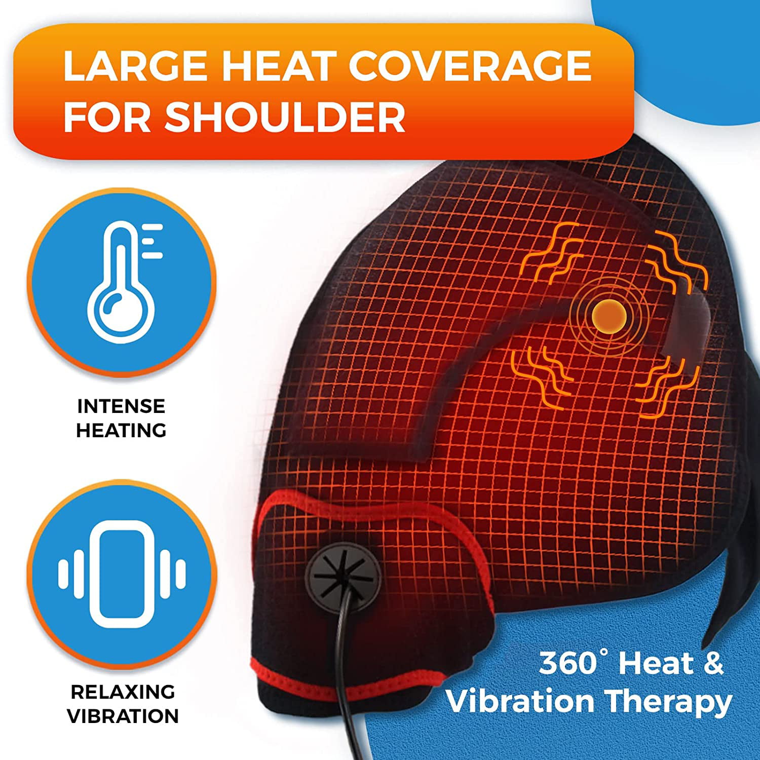 sticro Shoulder Heating Pad Massager for Pain Relief Vibration Massage  Heated Wrap Braces for Left Right Frozen Shoulder Rotator Cuff Injury  Arthritis Decent Gift for Men Woman - S/M/L Small/Medium/Large