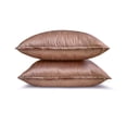 thumbnail image 3 of The HomeCentric Luxury Lumbar Pillow Cover Copper Pack Of 2, 20"x26" (50x65 cm) Art Silk Plain & Solid Oblong Pillow Cover, Solid Modern Style - Copper Luxury, 3 of 5