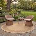 thumbnail image 3 of Safavieh Courtyard Ellie Oriental Indoor/Outdoor Area Rug, Natural/Brown, 5'3" x 5'3" Round, 3 of 9