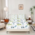 thumbnail image 2 of Manfei Boys Sports Fitted Sheet Full, Golf Bed Set, LightBlue Green White 3 Pieces, 1 Fitted Sheet and 2 Pillowcases, 2 of 6
