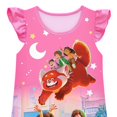 thumbnail image 3 of Kid Girls Dress Cartoon Printed Tank Tops Sleep Dress With Short Flounce Sleeves, 3 of 4