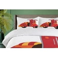 thumbnail image 4 of Ambesonne Vintage Duvet Cover Sets, Hippie Urban Scooter, 2-Queen, Red Orange, 4 of 7