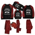 thumbnail image 2 of Penkiiy Matching Family Pajamas Sets Christmas PJ's with Letter and Plaid Printed Long Sleeve Tee and Bottom Loungewear Black 4-5 Years, 2 of 10