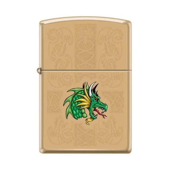 Zippo Lighter - Dazzling Dragon High Polish Brass