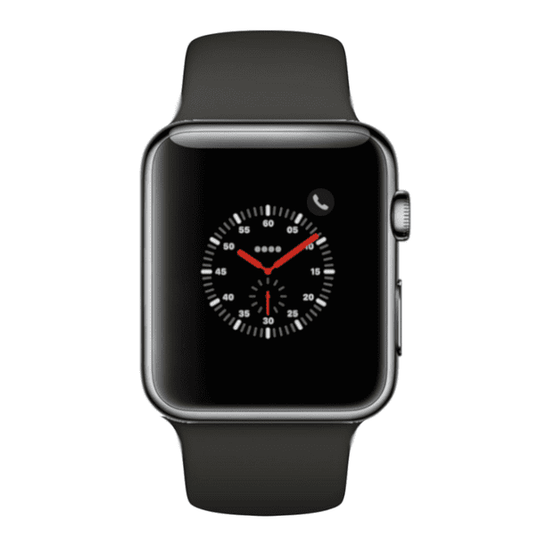 Apple Watch Series 3, 38MM, GPS + Cellular, Space Black Stainless Steel Case, Space Gray Sport