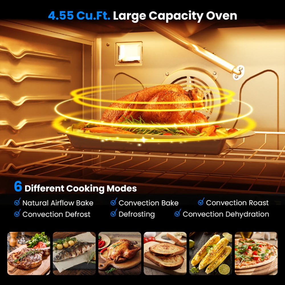 Resenkos 30 Inches 120V Natural Gas Range with 5 Burners Cooktop, Convertible Gas Burner for Kitchen, Stainless Steel