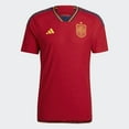 thumbnail image 5 of adidas Spain Authentic World Cup 2022 Home Jersey (as1, Alpha, s, Regular, Regular, Small) Red,Navy, 5 of 7