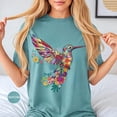 thumbnail image 5 of Floral Hummingbird Shirt ,Animal Lover Tee, Bird T Shirts, Trendy Tee, Gift For Her, Bird Lover T-Shirt, Spring Birds,Flower, 5 of 6