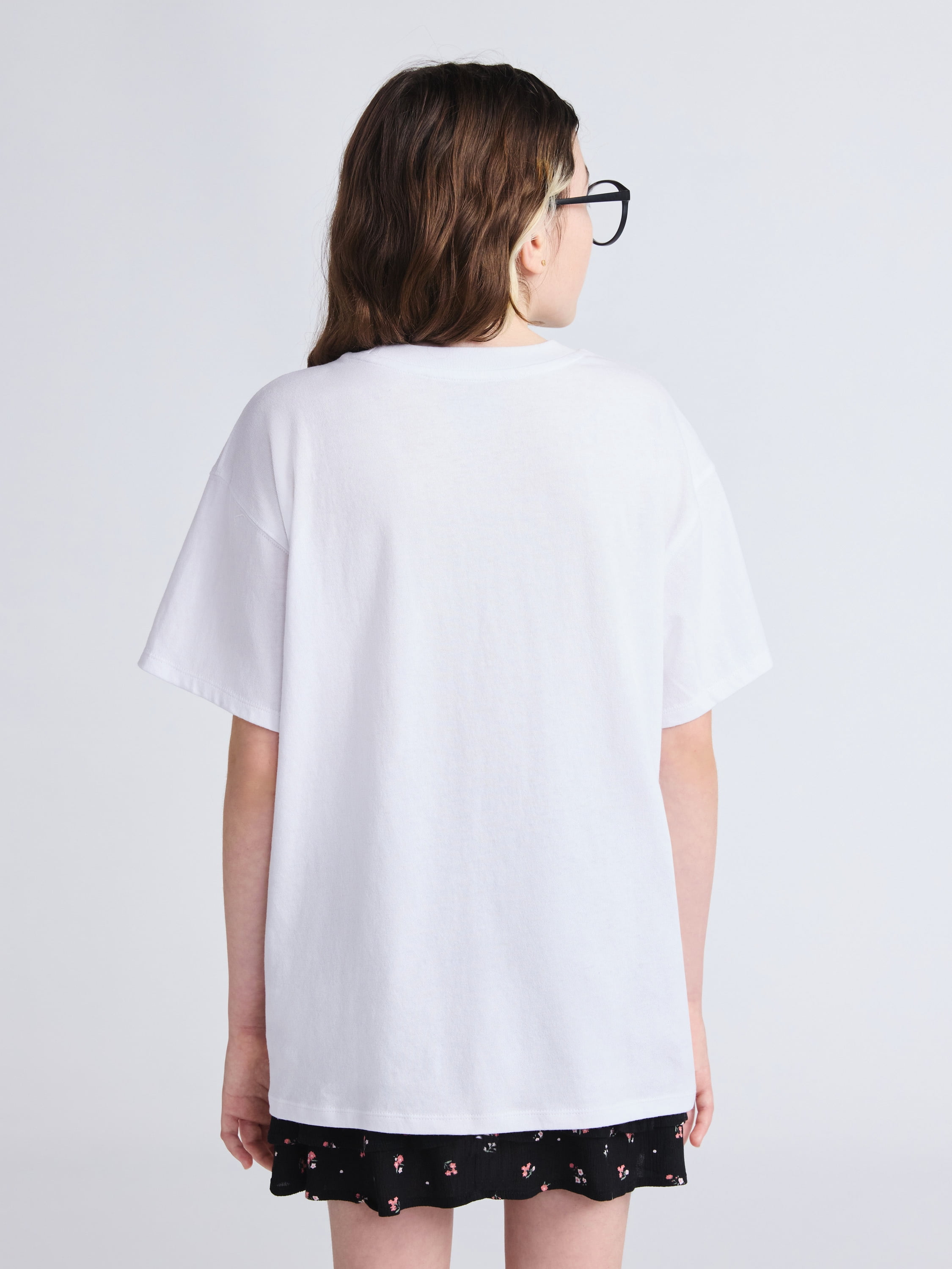 Weekend Academy Girls Short Sleeve Boxy Graphic T-Shirt, Sizes 4-18