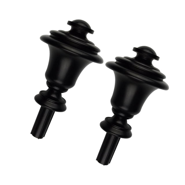 serony 2 Pcs Embouts de Tringle à Rideau 3/4 Pouce Remplacement pour Salon Noir