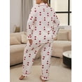 thumbnail image 3 of Women's Pajamas Set Comfy Cute Heart Printed Lounge Sets Two Piece Long Sleeve Pjs Soft Sleepwear, 3 of 6