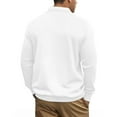 thumbnail image 3 of WTOBBY Men's Solid Color Casual Bomber Jacket, Fall Winter Button-Front Outerwear with Reinforced Seams & Dual Welt Pockets, Classic Versatile Style,White L, 3 of 7