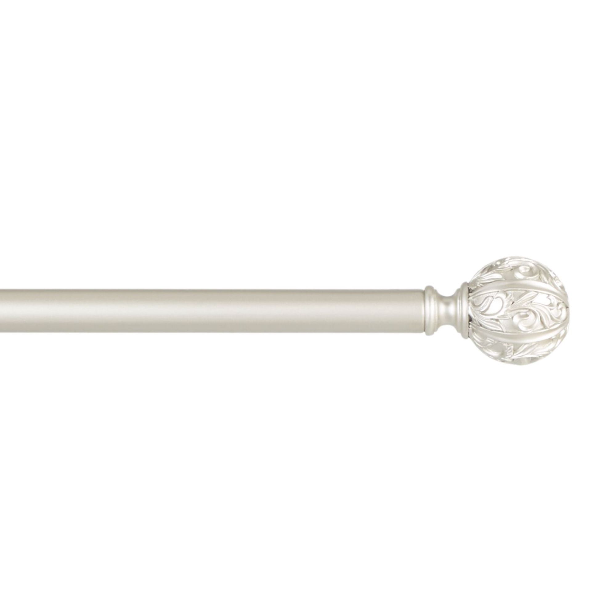 Exclusive Home Vulcan 1" Window Curtain Rod and Finial Set, Adjustable 66"-120", Matte Nickel