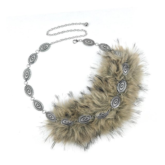 Elegante y ajustable cadena de cintura de metal afelpado para mujer: perfecta para bailes de graduación y actuaciones en el escenario.