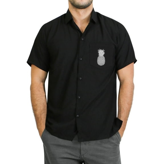 HAPPY BAY Men's Beach Summer Button Down Short Sleeve Untucked Solid Shirt With Pocket Oxford Casual Shirts for Men M Squid Ink_AE30