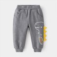 thumbnail image 2 of 5-6T Toddler Boys Jogger Pants Cotton Fall Winter Sweatpants Cartoon Dinosaur Cute Casual Elastic Lounging Trousers With Pocket 3T 4T 5T 6T 7T Little Boys Sweatpants,Grey, 2 of 8