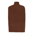 thumbnail image 4 of JGGSPWM Womens Solid Twist Cable Knit Cape Split Hem Sweater Soft Pullover Long Sleeve Turtleneck Sweaters Flattering Jumper Fall Outwear Brown L, 4 of 6