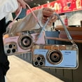 thumbnail image 2 of Phone Cases for iPhone 12 Pro Max, Cute Camera Design, 3D Vintage Camera Cover Phone Case with Wrist Strap & Long Lanyard (Blue, iPhone 12 Pro Max), 2 of 14