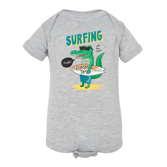 Surfing, Crocodile With Board  Bodysuit Infant -Image by Shutterstock,  Newborn