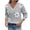 Gray, variant on Wutalume Women's Casual Fashion Floral Jacquard V-Neck Knitted Sweater, Elegant Printed Top, Loose Fit Long Sleeve Pullover for Stylish Everyday Wear,Army Green L