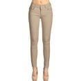 thumbnail image 3 of 2Luver, Women's, Stretchy 3 Pocket Skinny Uniform School Work Pants, Khaki, 11, 3 of 5