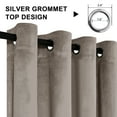 thumbnail image 5 of XWZO Velvet Curtains 96 Inches Long - Room Darkening Energy Efficient Grommet Window Curtain Panels for Living Room/Farmhouse/Patio Door with Tiebacks, W52 x L96, Taupe, Set of 2, 5 of 11